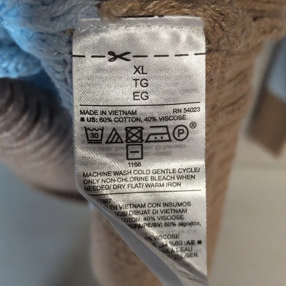 Old Navy Tunic Sweater Baby Blue Camel Tan Size XL NWT, Preppy Cozycore - Picture 7 of 8